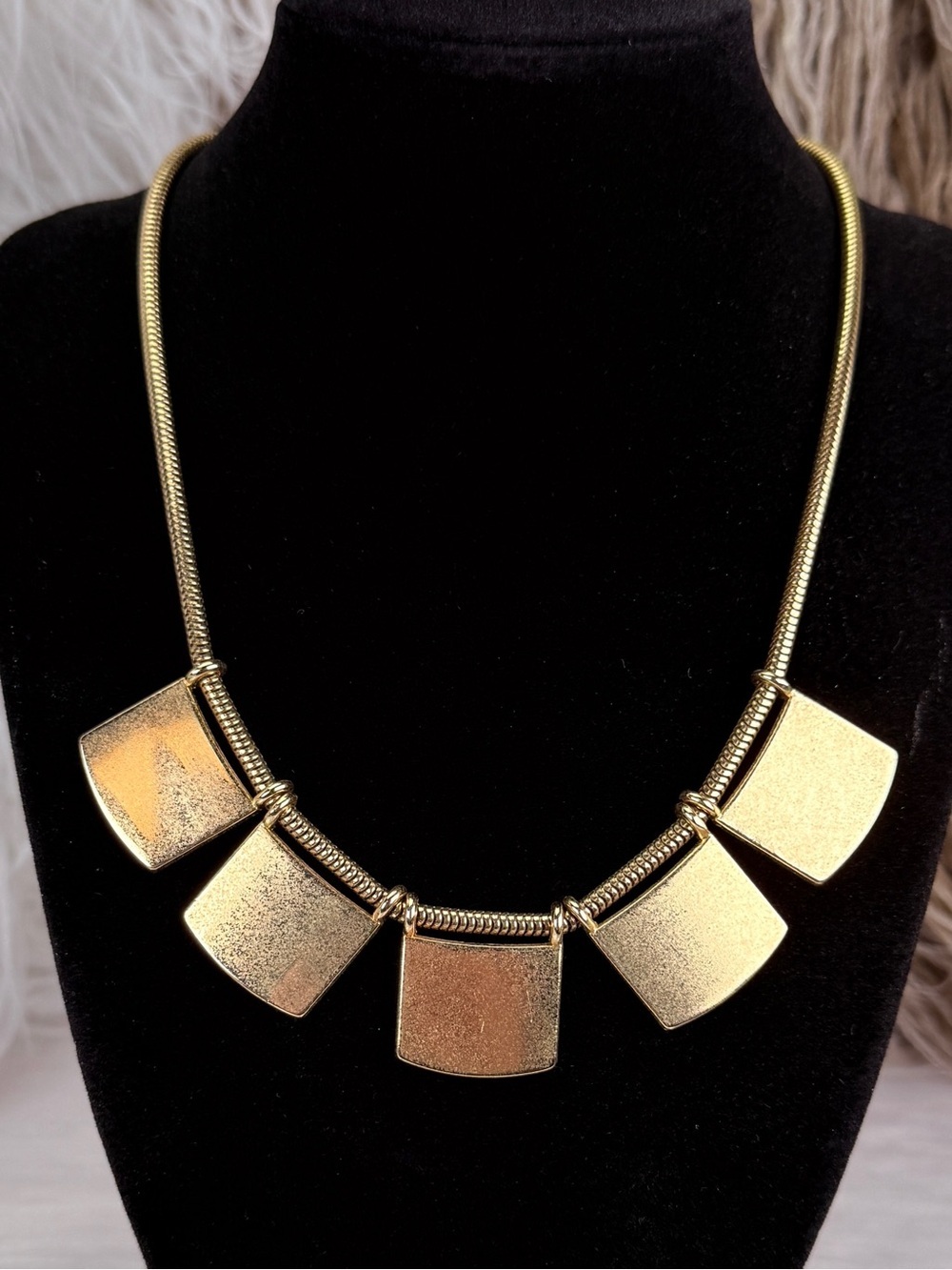 Lauren Conrad LC Gold Tone Geometric Statement Necklace